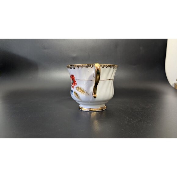Sutherland Bone China Tea Cup Gold Trim Red Blue Floral Vintage England - Picture 12 of 14